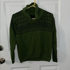 Cozy Green Patterned Kids Sweater